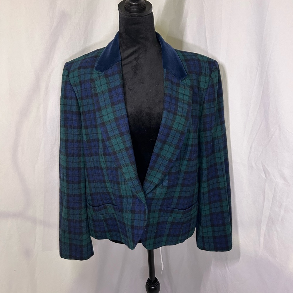 Pendleton Blackwatch Plaid Blazer in Navy and Green